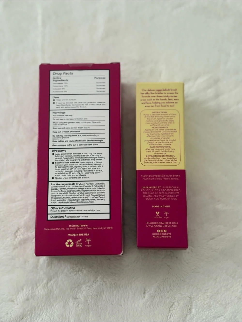 Coco & Eve Tan Boosting Anti-Aging Body Oil SPF 45 and Kabuki Brush